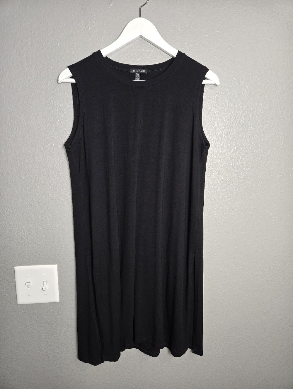 Eileen Fisher Black Tank Tunic Dress Size Small